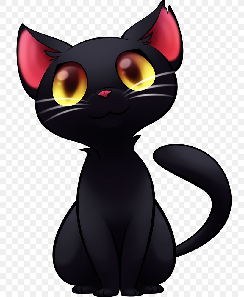 Black Cat Kitten Cartoon Clip Art, PNG, 739x1000px, Cat, Animation, Big Cat, Black, Black Cat Download Free