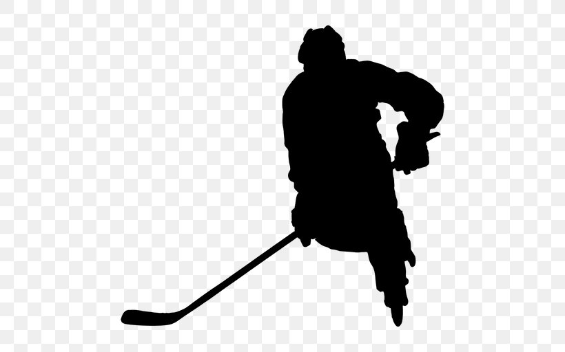 Ice Hockey Silhouette, PNG, 512x512px, Ice Hockey, Baseball Equipment, Black, Black And White, Drawing Download Free