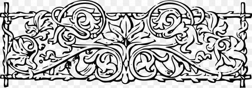 Ornament Clip Art, PNG, 2400x846px, Ornament, Art, Artwork, Black And White, Drawing Download Free