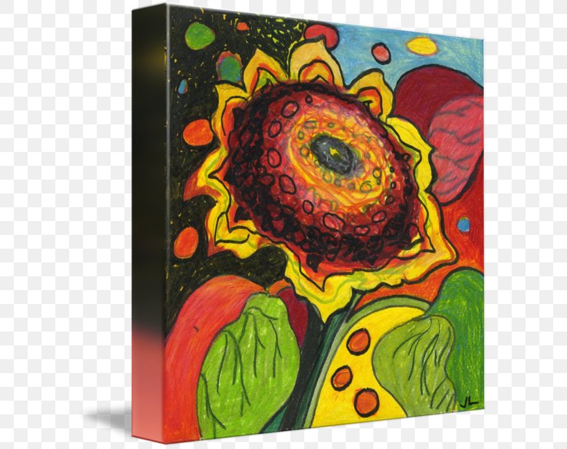 Common Sunflower Modern Art Canvas Print Painting, PNG, 596x650px, Common Sunflower, Acrylic Paint, Art, Artwork, Canvas Download Free