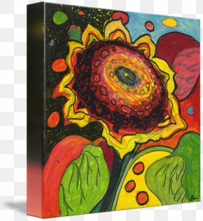Painting - Common Sunflower Modern Art Canvas Print Painting PNG