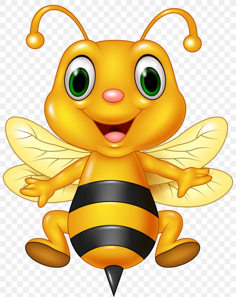 Honey Bee Cartoon, PNG, 1015x1280px, Bee, Art, Bumblebee, Butterfly, Cartoon Download Free