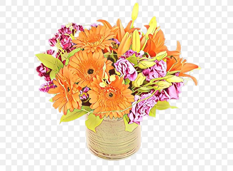 Orange, PNG, 600x600px, Cartoon, Barberton Daisy, Bouquet, Cut Flowers, Floristry Download Free