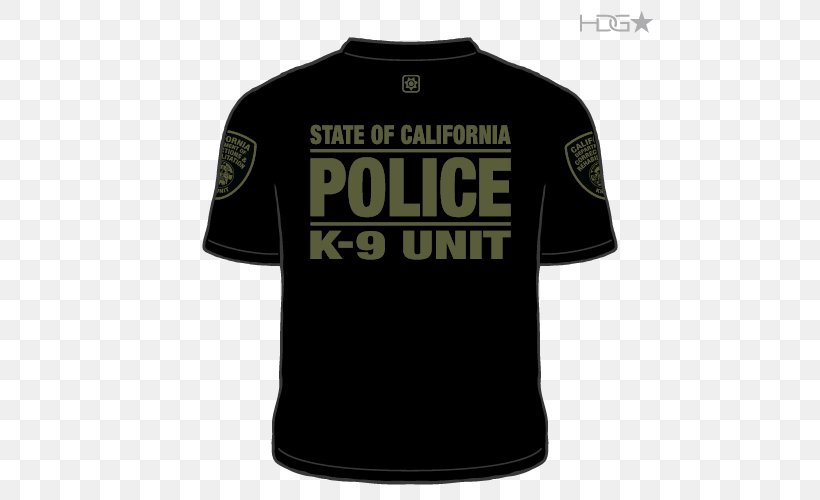 T-shirt Police Officer Police Dog Parole, PNG, 500x500px, Tshirt, Active Shirt, Black, Brand, California Download Free