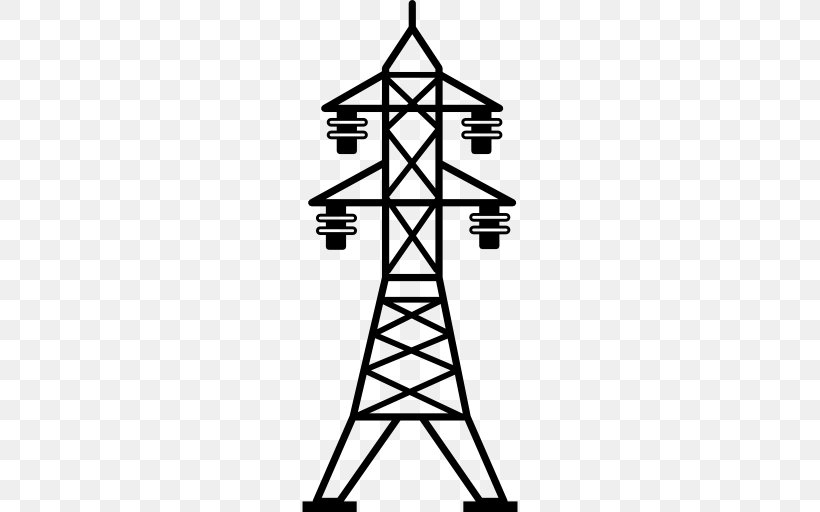 Transmission Tower Electric Power Transmission Overhead Power Line Electricity, PNG, 512x512px, Transmission Tower, Black, Black And White, Electric Power, Electric Power System Download Free