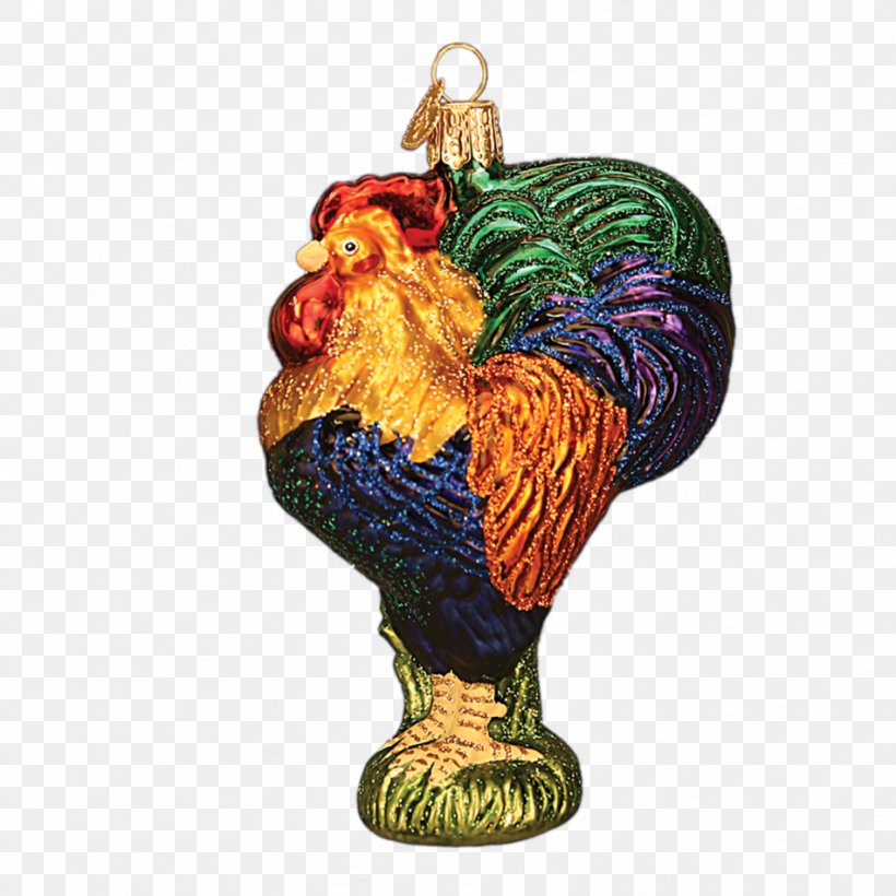 Rooster Christmas Ornament Glass Christmas Decoration, PNG, 950x950px, Rooster, Beak, Bird, Chicken, Christmas Download Free