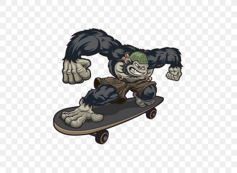 Western Gorilla Ape Skateboarding, PNG, 600x600px, Western Gorilla, Ape, Footwear, Gorilla, Monkey Download Free