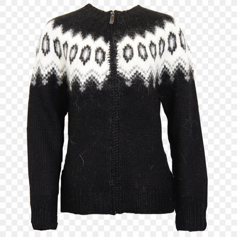 Cardigan Icelandic Sheep Sweater Lopapeysa Wool, PNG, 1000x1000px, Cardigan, Black, Clothing, Hood, Icelandic Sheep Download Free