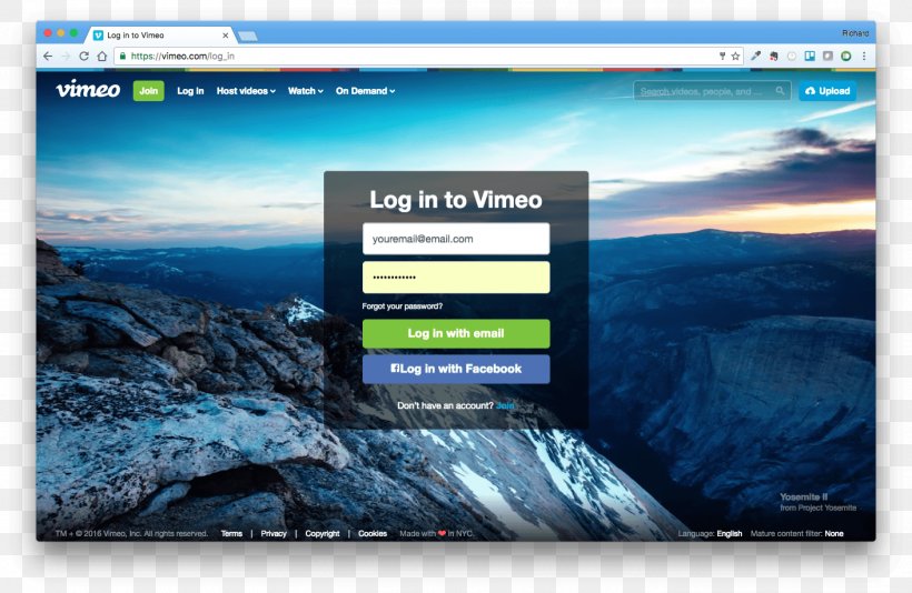 Vimeo Email Video Login, PNG, 1411x920px, Vimeo, Apple Tv, Computer, Display Advertising, Earth Download Free