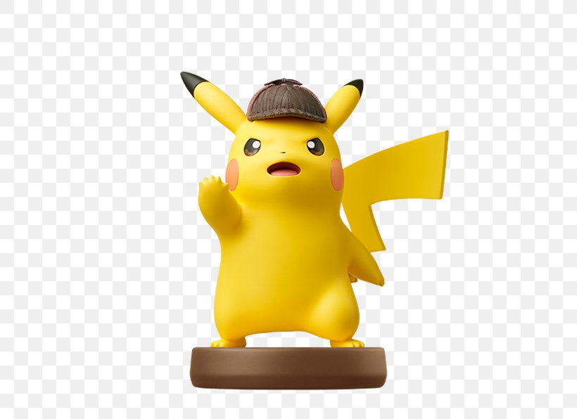 Detective Pikachu Super Smash Bros. For Nintendo 3DS And Wii U Amiibo, PNG, 555x596px, Detective Pikachu, Amiibo, Animal Figure, Figurine, Nintendo Download Free