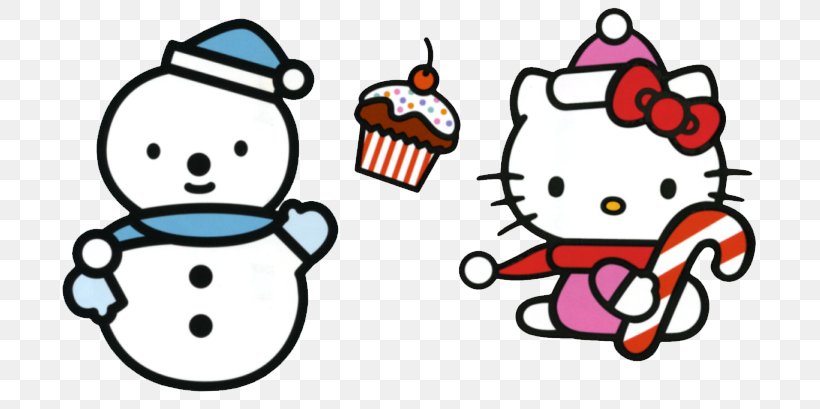Hello Kitty Clip Art Santa Claus Christmas Day Image, PNG, 722x409px, Hello Kitty, Area, Artwork, Christmas Day, Christmas Gift Download Free
