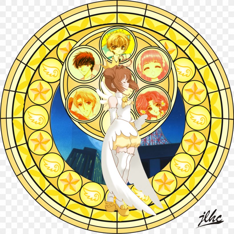 Stained Glass Sakura Kinomoto Kingdom Hearts Sora Cardcaptor Sakura, PNG, 1024x1024px, Watercolor, Cartoon, Flower, Frame, Heart Download Free