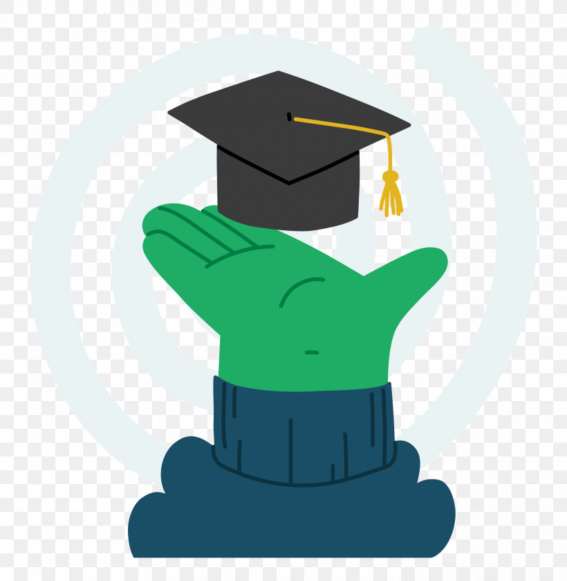 Graduation, PNG, 2438x2500px, Graduation, Capital Asset Pricing Model, Cartoon, Green, Hat Download Free