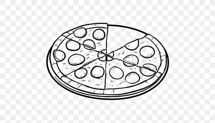 Pizza Hut Coloring Book Junk Food Italian Cuisine, PNG, 600x470px, Pizza, Area, Auto Part, Black And White, Cheese Download Free