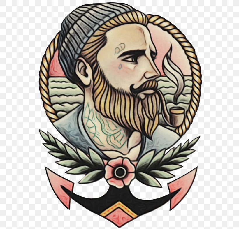 Seafarer tattoo with anchor and skull  Stock Illustration 80682105   PIXTA