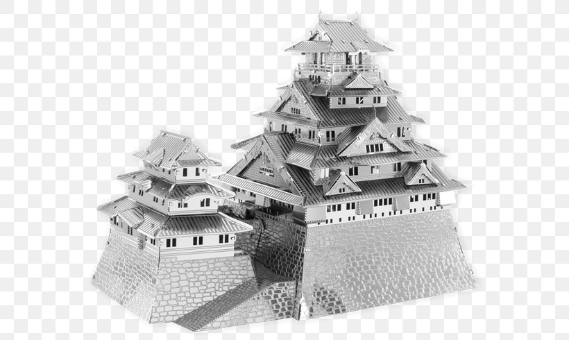Osaka Castle Metal Building Doyusha Model Co.,Ltd, PNG, 600x490px, Osaka Castle, Black And White, Building, Castle, Cutting Download Free