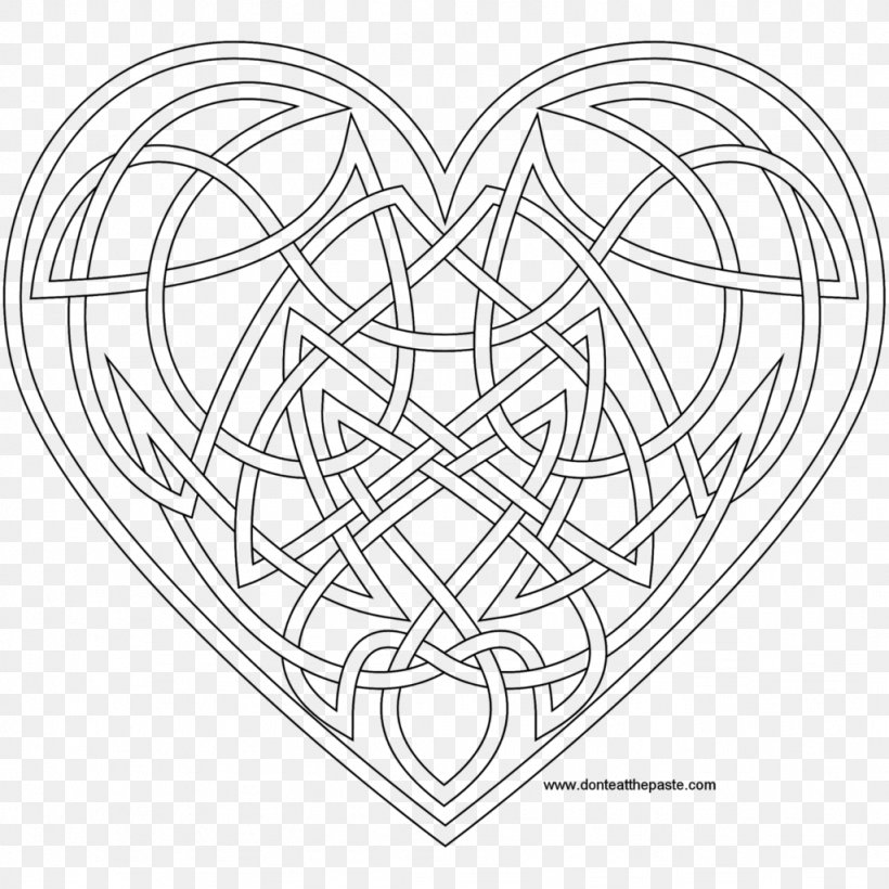 Celtic Knot Coloring Book Adult Mandala, PNG, 1024x1024px, Watercolor, Cartoon, Flower, Frame, Heart Download Free