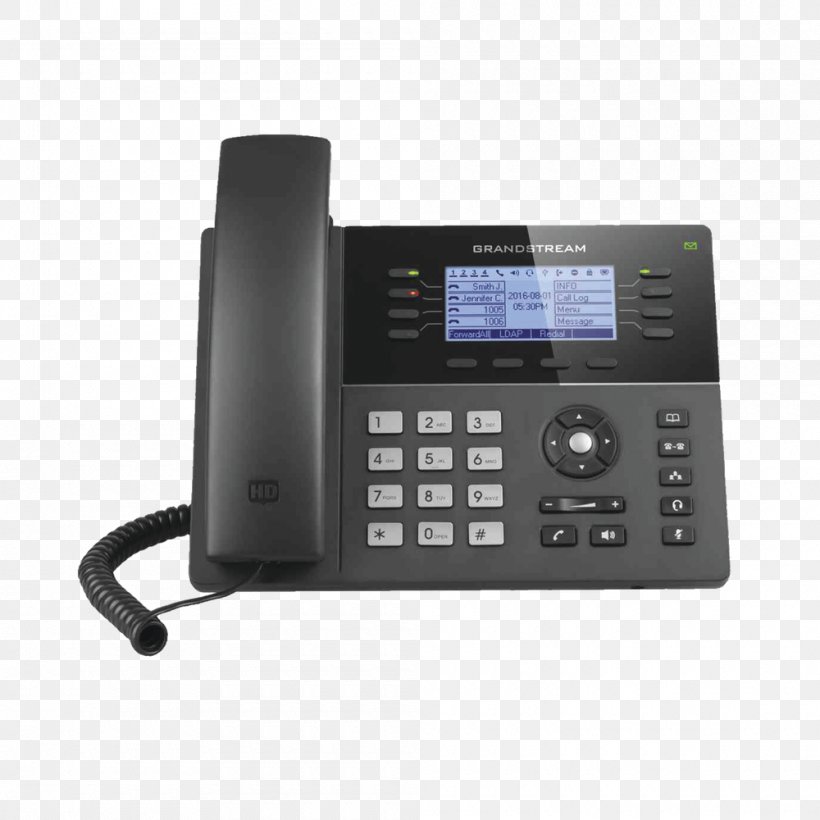 Grandstream Networks Grandstream GXP1780 SIP VoIP Phone Session Initiation Protocol Telephone, PNG, 1000x1000px, Grandstream Networks, Answering Machine, Caller Id, Corded Phone, Ecarrier Download Free