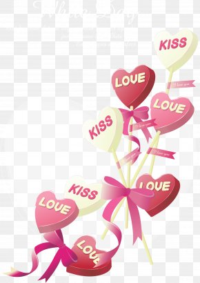 Valentine's Day Kiss Sign Vector - Valentines Day Wish Greeting Card E-card PNG