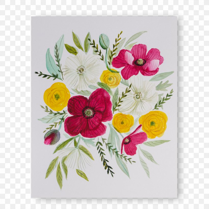 Bouquet Of Flowers Drawing, PNG, 1500x1500px, Floral Design, Anemone, Bouquet, Buttercup, Cut Flowers Download Free