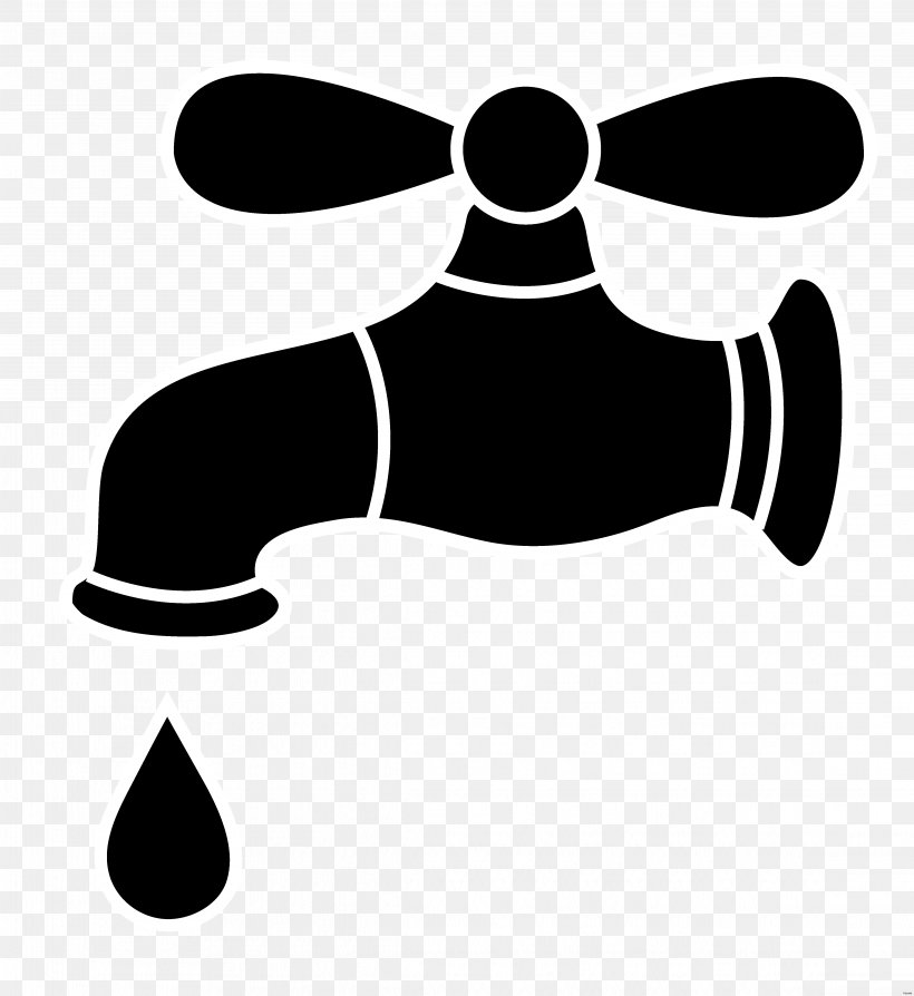 Tap Water Tap Water Clip Art, PNG, 4554x4966px, Tap, Artwork, Black, Black And White, Cartoon Download Free