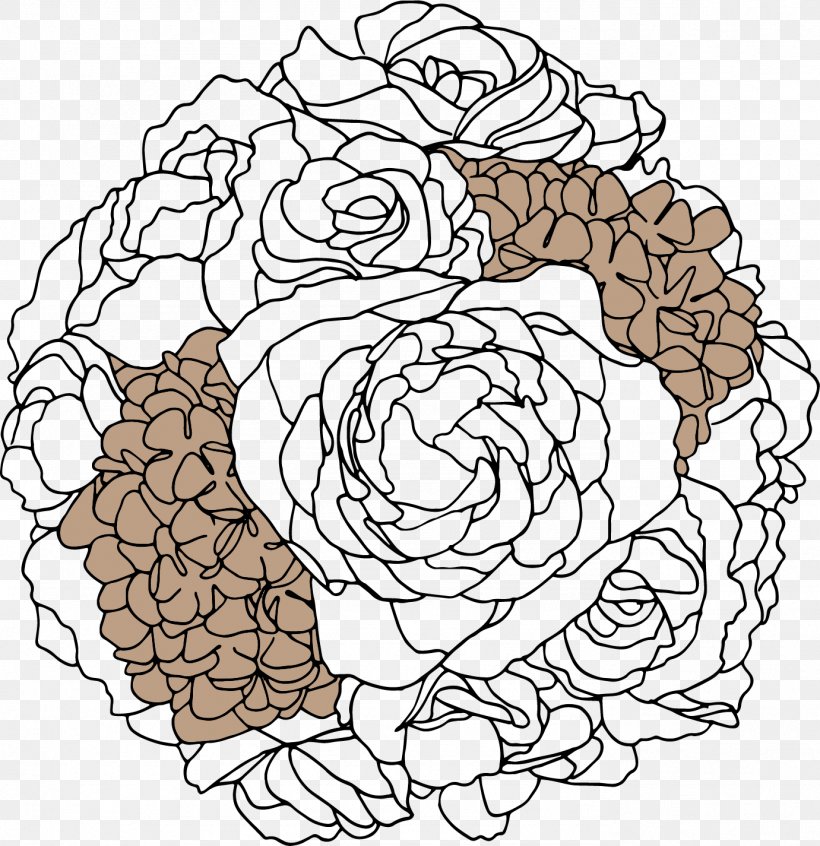 Floral Design Line Art Pattern, PNG, 1381x1425px, Watercolor, Cartoon, Flower, Frame, Heart Download Free