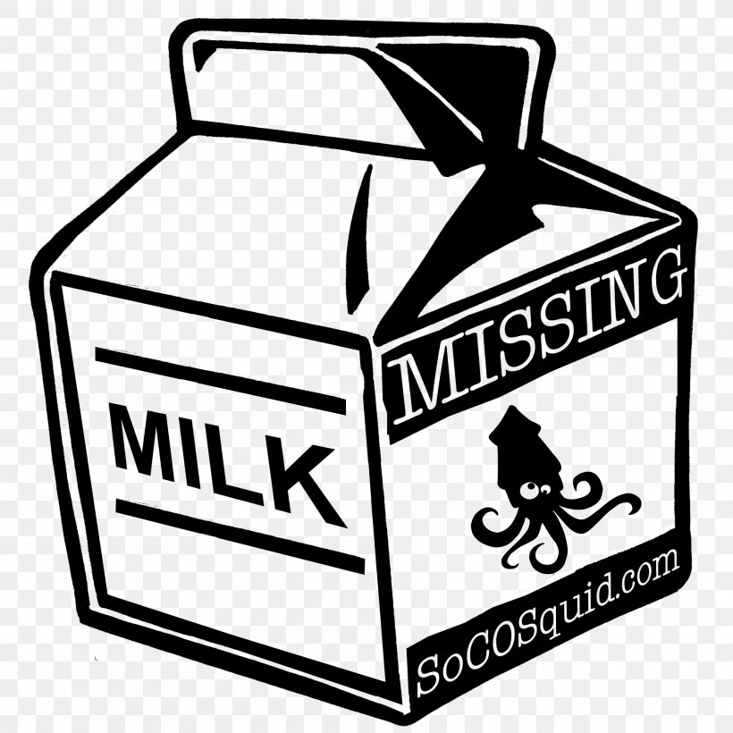 Chocolate Milk Photo On A Milk Carton Clip Art, PNG, 2000x2000px, Milk, Area, Black And White, Brand, Carton Download Free