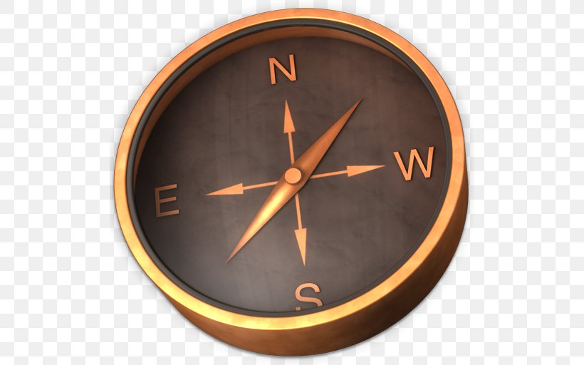 Compass Rose Cardinal Direction, PNG, 512x512px, Compass, Cardinal Direction, Clock, Compass Rose, Computer Software Download Free