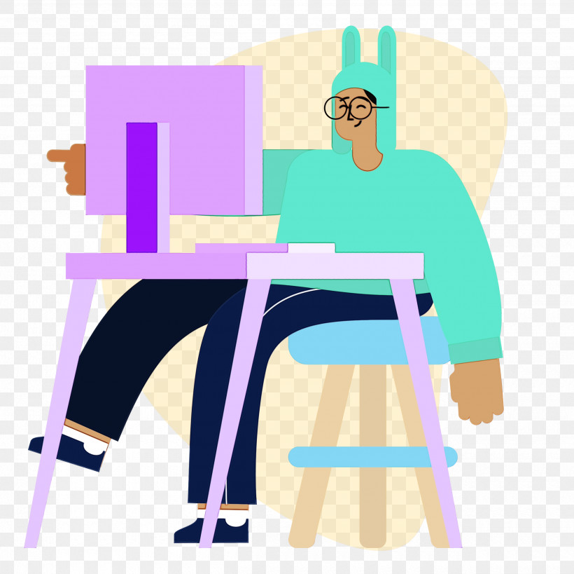 Easel M Cartoon Easel Meter Chair, PNG, 2500x2497px, Working, Behavior, Cartoon, Chair, Computer Download Free