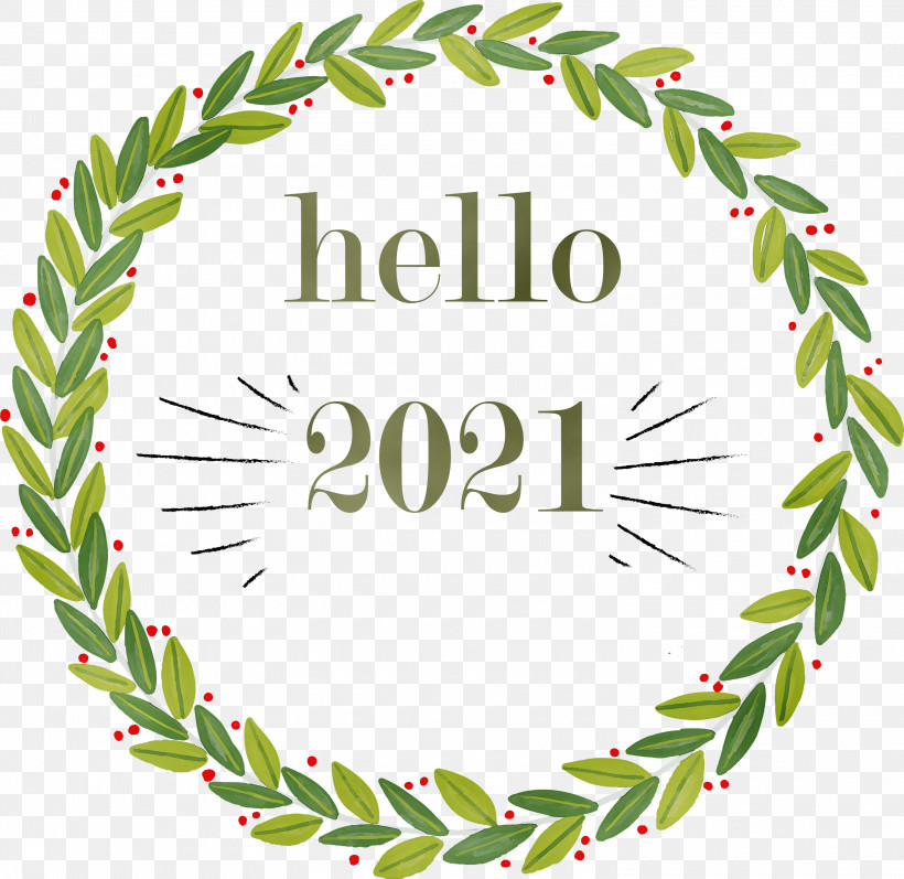 New Year, PNG, 3000x2918px, Hello 2021, Christmas Day, Christmas Ornament, Garland, Happy New Year Download Free