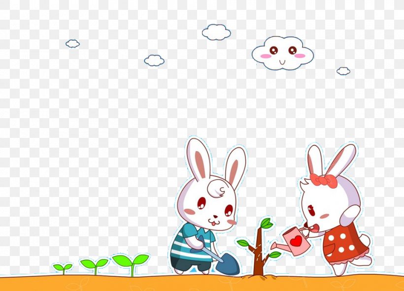 Rabbit Easter Bunny Leporids Clip Art, PNG, 960x693px, Rabbit, Animal, Area, Art, Cartoon Download Free