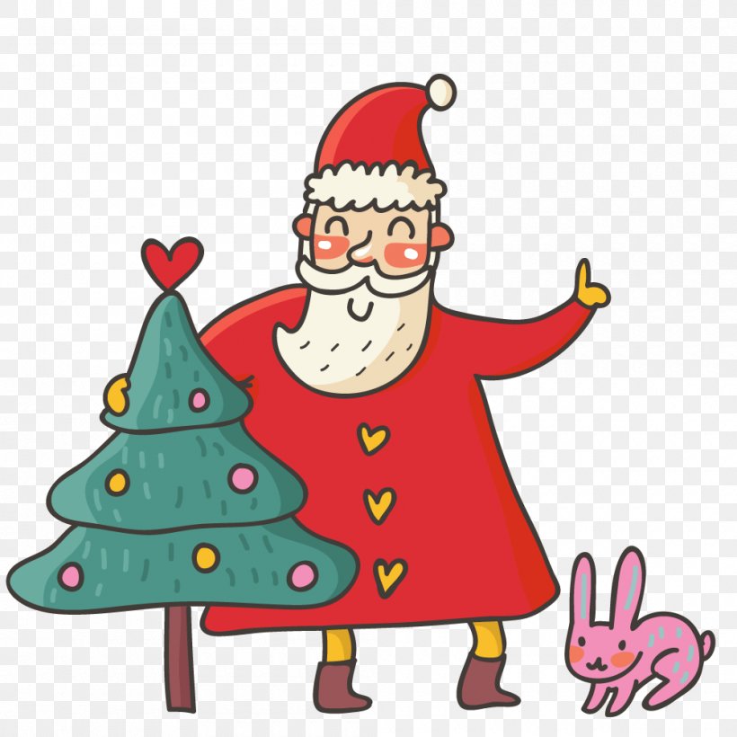 Santa Claus Christmas Card Cartoon, PNG, 1000x1000px, Santa Claus, Art, Artwork, Caricature, Cartoon Download Free