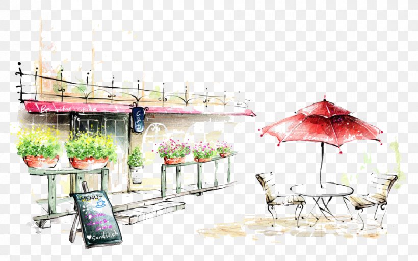 Coffee Cafe Drawing Painting Illustration, PNG, 940x587px, Coffee, Art, Cafe, Display Resolution, Drawing Download Free