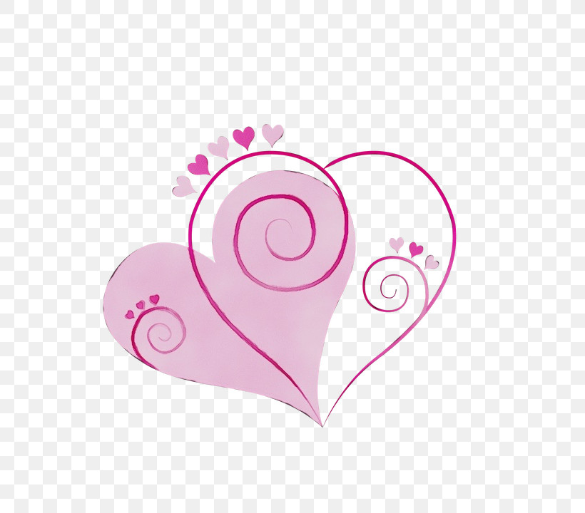 Heart Slug Snail Drawing Watercolor Painting, PNG, 720x720px, Watercolor, Drawing, Heart, Magenta, Paint Download Free