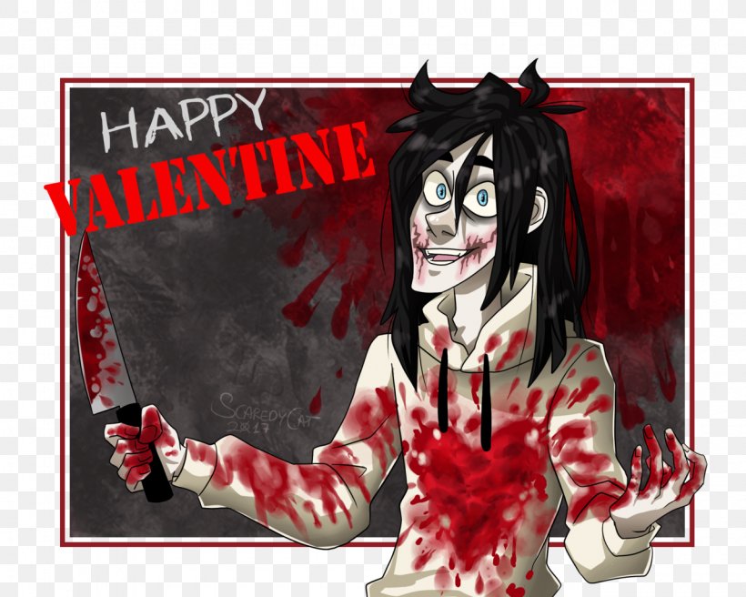 Valentine's Day Creepypasta Jeff The Killer Slasher YouTube, PNG, 1280x1024px, Watercolor, Cartoon, Flower, Frame, Heart Download Free