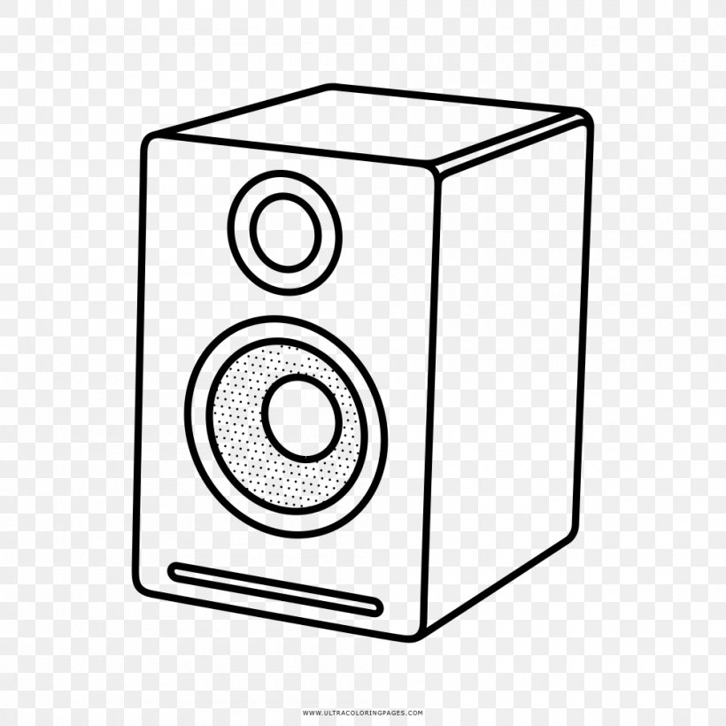 Drawing Loudspeaker Coloring Book Line Art, PNG, 1000x1000px, Drawing, Animated Cartoon, Area, Art, Audio Download Free