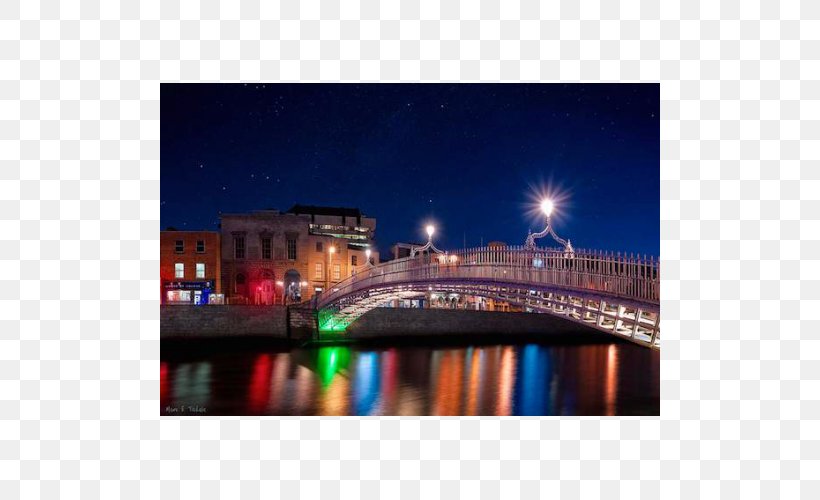 Ha'penny Bridge Liffey Irish Art Dublin Cityscape, PNG, 500x500px, Liffey, Bridge, City, Cityscape, Downtown Download Free