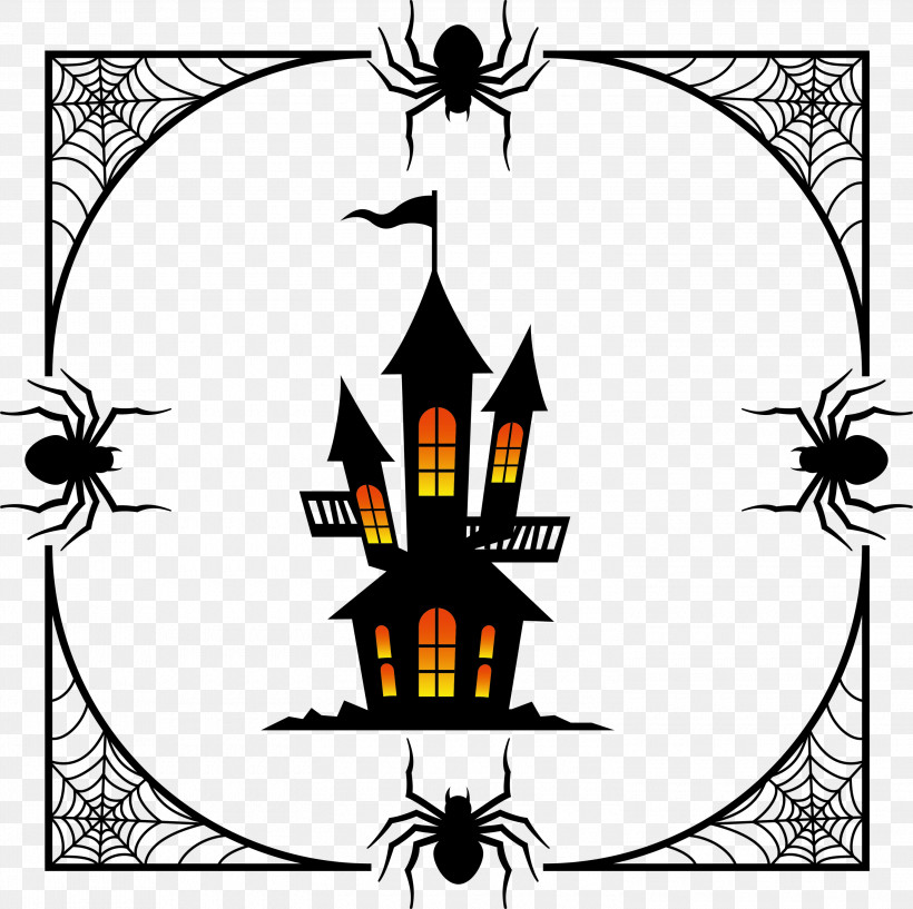 Halloween, PNG, 3000x2992px, Halloween, Flower, Insect, Line, Line Art Download Free