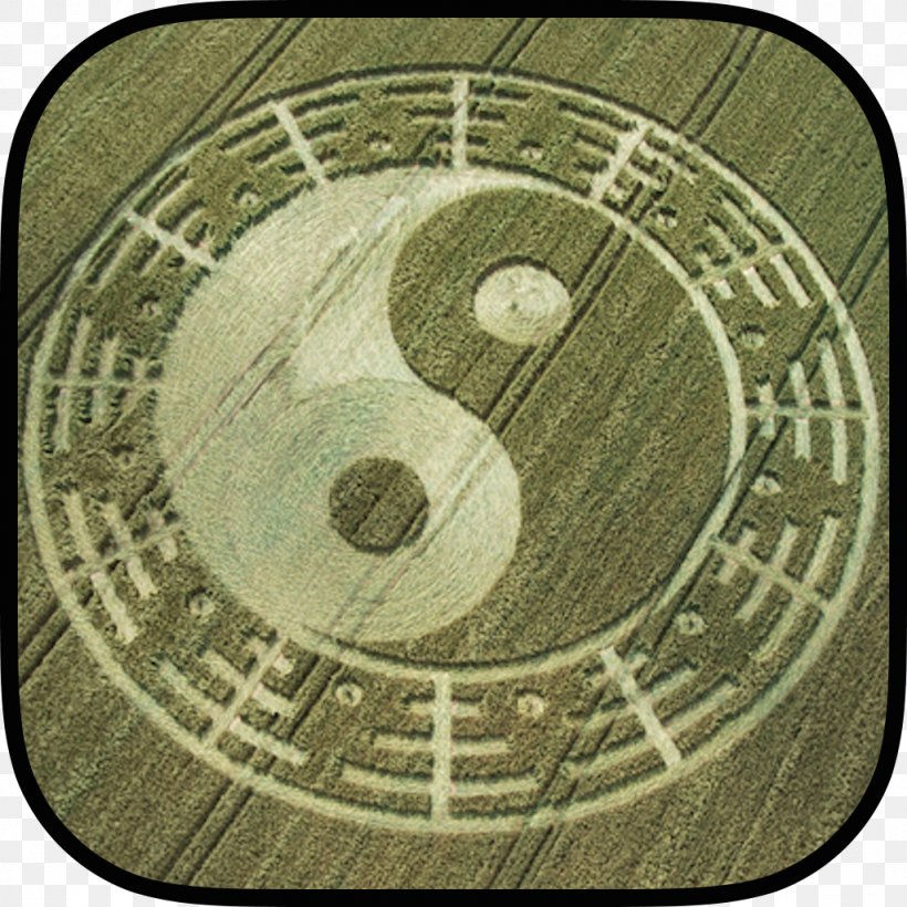 Yin And Yang Crop Circle Symbol I Ching, PNG, 1024x1024px, Yin And Yang, Concentric Objects, Crop Circle, Drawing, I Ching Download Free