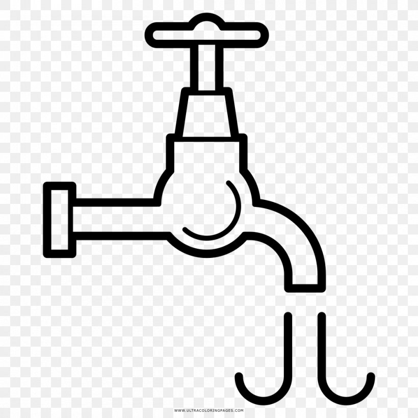Tap Water Drinking Water Coloring Book, PNG, 1000x1000px, Tap, Area, Bathroom Accessory, Black And White, Bucket Download Free