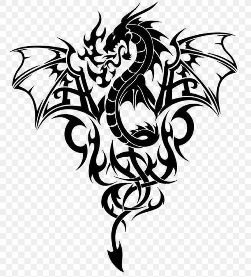Tattoo Dragon Clip Art, PNG, 929x1024px, Dragon, Art, Black And White, Chinese Dragon, Drawing Download Free