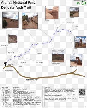 Park - Delicate Arch Trail Trail Map Hiking National Park PNG