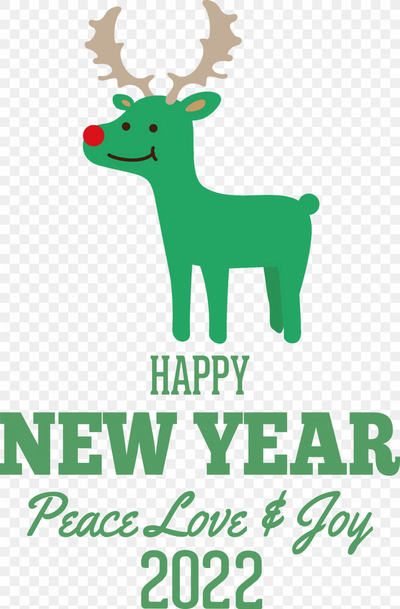 New Year 2022 Happy New Year 2022 2022, PNG, 1972x3000px, Reindeer, Deer, Green, Logo, Meter Download Free
