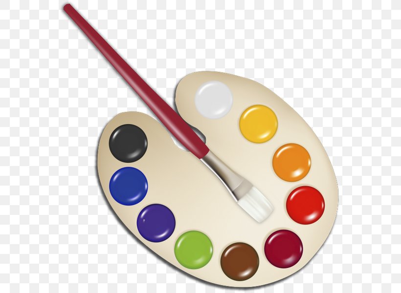 Palette Watercolor Painting Paintbrush Clip Art, PNG, 585x600px, Palette, Art, Brush, Color, Cutlery Download Free