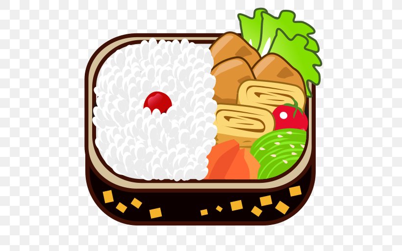 Bento Emoji Sushi Japanese Cuisine Rice, PNG, 512x512px, Bento, Cooked Rice, Cuisine, Dish, Drink Download Free