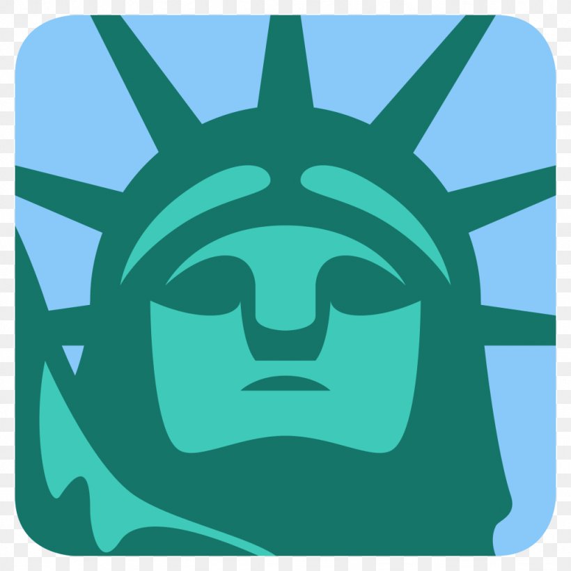 Statue Of Liberty Emoji Landmark, PNG, 1024x1024px, Statue Of Liberty, Aqua, Building, Donald Trump, Electric Blue Download Free