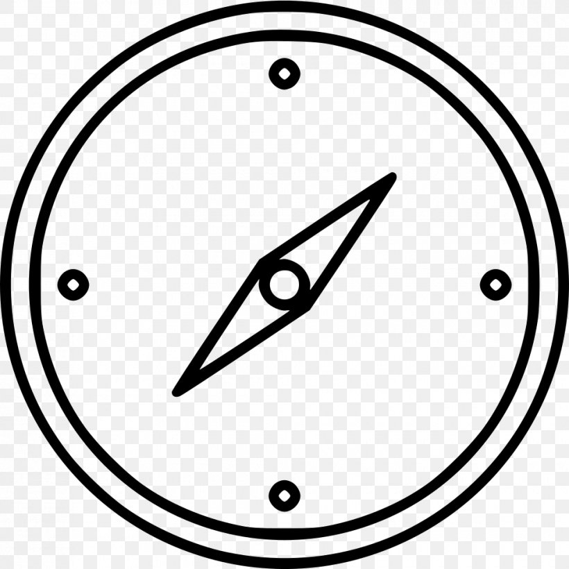 Clip Art Vector Graphics Pictogram Compass, PNG, 980x981px, Pictogram, Area, Black And White, Compass, Line Art Download Free