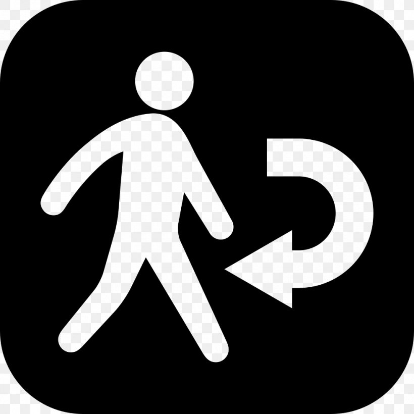 Walking Icon, PNG, 980x980px, Sign, Area, Black And White, Brand, Logo Download Free