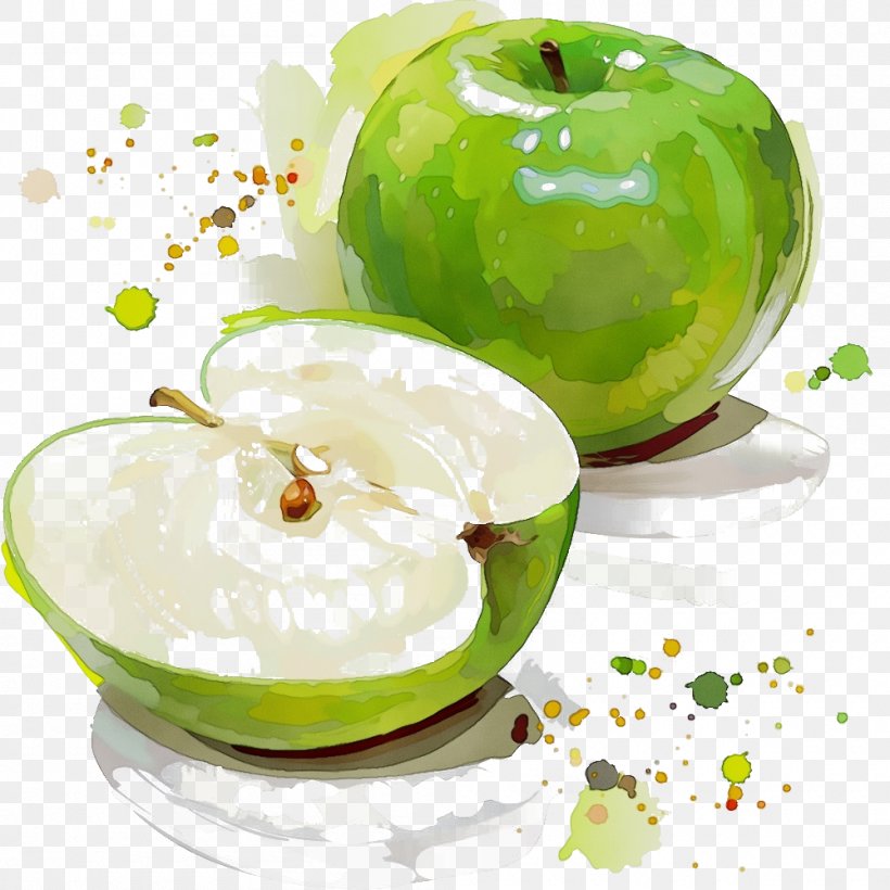 Granny Smith Apple Fruit Green Food, PNG, 1000x1000px, Watercolor, Apple, Food, Fruit, Granny Smith Download Free
