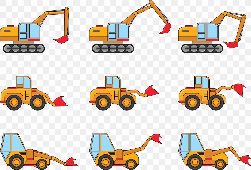 Euclidean Vector Excavator, PNG, 2545x1724px, Excavator, Area, Cartoon, Coreldraw, Mode Of Transport Download Free